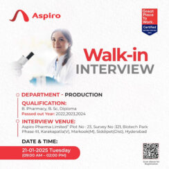 Asprio Walk In Interview For Production