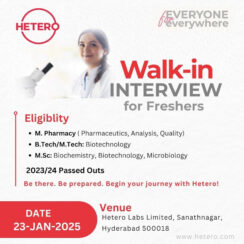 Hetero Walk In Interview For Fresher