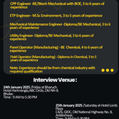 Laxmi Organic Walk in Interview For CPP/ ETP/ Maintenance/ Utility/ Panel/ Manufacturing