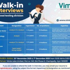  Vimta Labs Walk-In 2025 | Analyst & Team Lead Jobs in Hyderabad 