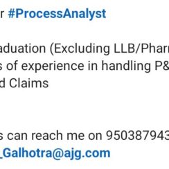 Process Analyst Job Vacancy at Gallagher (AIG) | UK Shift | Hybrid