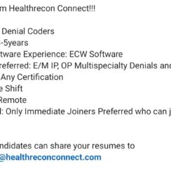 Healthcareon Connect Hiring | Denial Coder Jobs | Work From Home (Remote)