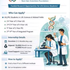 NGSF Summer Research Internship 2026 | Funded Opportunity for Life Science Students 