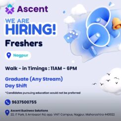 Urgent Hiring for Freshers | Walk-In at Ascent Business Solutions – Nagpur 