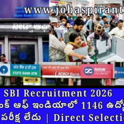 SBI Recruitment 2026: స్టేట్ బ్యాంక్ ఆఫ్ ఇండియాలో 1146 ఉద్యోగాలు – రాత పరీక్ష లేదు | Direct Selection