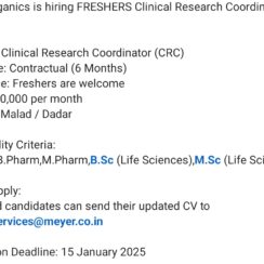 🎓 Life Science & Pharmacy Freshers Clinical Research Jobs – Apply Now