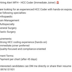 🩺💼 HCC Coder Hiring | Work From Home Opportunity