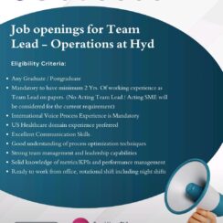 Team Lead Role at Cotiviti Hyderabad | International Voice Process | Work from Office