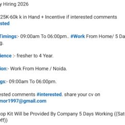 Work From Home Jobs for Freshers – 5 Days Working, Company Laptop Provided