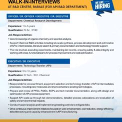 Walk-in Interview for API R&D Chemical & Tech Transfer Roles | Indoco Remedies Mumbai Walk-in Interview for API R&D Chemical & Tech Transfer Roles | Indoco Remedies Mumbai
