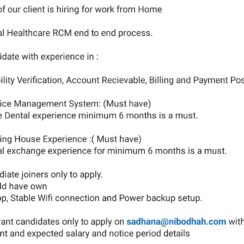 Work From Home Dental Billing & RCM Roles – Immediate Joiners with Curve Dental Experience Needed Work From Home Dental Billing & RCM Roles – Immediate Joiners with Curve Dental Experience Needed