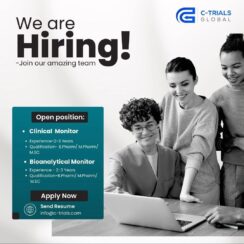 Hiring Clinical Monitor & Bioanalytical Monitor – 2-3 Years Exp, B.Pharm/M.Pharm