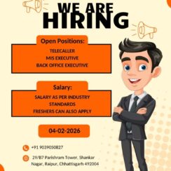 Finance Jobs in Raipur: Telecaller, MIS & Back Office Executive Roles (Freshers Welcome)