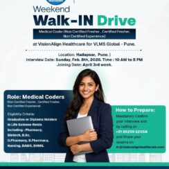 Fresher & Experienced Medical Coder Walk-In Interview – Pune, Feb 8