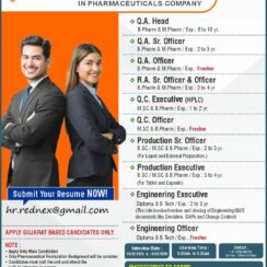 Urgent Hiring for QA, QC & Production Departments | Pharma Walk-in Interview Ahmedabad