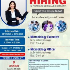 Microbiology Job Openings in Ahmedabad | Rednex Pharmaceuticals Limited | Apply Now