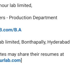 Freshers Production Department Jobs 2025 – B.Sc/B.Com/B.A (0-3 Years) at Honour Lab Limited, Hyderabad | Apply Now
