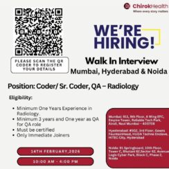 Radiology Coder & QA Walk-in Interview 2026 – Mumbai, Hyderabad, Noida | Hiring Certified Immediate Joiners