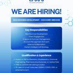 LAXAI Hiring Head Business Development-Discovery Services | 15+ Years Exp | PhD | Small Molecules CRDMO/CDMO