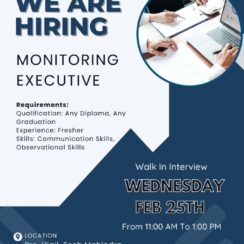 Walk-in for Monitoring Executive Fresher Job at Pro-Vigil | Visakhapatnam | Feb 25th