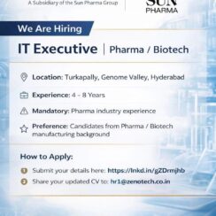 Hiring IT Executive Pharma Job Hyderabad | Zenotech Genome Valley Walkthrough 2026 Hiring IT Executive Pharma Job Hyderabad | Zenotech Genome Valley Walkthrough 2026