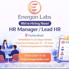 HR Manager / Lead HR Job at Energon Labs – Hyderabad (Pharma Preferred) HR Manager / Lead HR Job at Energon Labs – Hyderabad (Pharma Preferred)