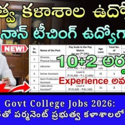 🎓 Govt College Jobs 2026: 10+2 అర్హతతో పర్మనెంట్ ప్రభుత్వ కళాశాలలో ఉద్యోగాలు