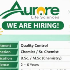 Aurore Life Sciences Walk-in Drive 2026 | QC Chemist Jobs | Pharma Recruiter
