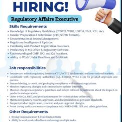 Hiring Regulatory Affairs Executive in Netaji Subhash Place, Delhi | REVLISH Life Science Careers