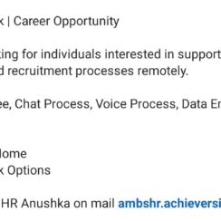 Remote HR Trainee, Voice Process & Team Leader Vacancy | Work From Home | Email CV