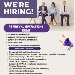 Operations Head – Medical Record Retrieval | US Healthcare | 10+ Years Exp | Team Leadership | Bangalore Location