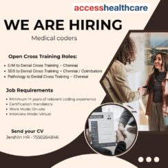Access Health Care Medical Coding Jobs 2026 | Denial Cross Training Openings in Chennai & Coimbatore | Send CV