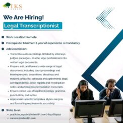 Legal Transcriptionist Job – Work from Home | iKS Health Careers