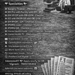 Medical Coding Jobs 2026: Apply for Surgery Trainer, ED Coder, IPDRG, QA & Home Health Roles Medical Coding Jobs 2026: Apply for Surgery Trainer, ED Coder, IPDRG, QA & Home Health Roles