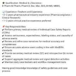 Hiring Safety Physician (Remote WFH) | Clinovi Research | Pharmacovigilance | Freshers & Experienced