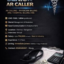 AR Caller Jobs in Chennai / Bangalore | Salary up to ₹42,000 In-Hand | Immediate Joiners Needed