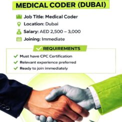 Medical Coder Job in Dubai – CPC Certified | AED 2,500–3,000 | Immediate Hiring