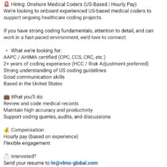 Hiring US-Based Medical Coders | Onshore Coding Jobs – Hourly Pay