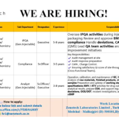 Zenotech Pharma Recruitment 2026 🚀 | QA QC Executive Jobs | Hyderabad