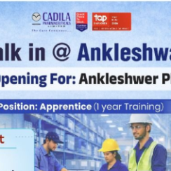 Cadila Pharma Walk-In Drive 2026 🚀 | Freshers Hiring in Ankleshwar Plant