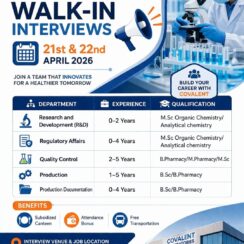 Covalent Laboratories Walk-In 2026 | R&D, QC, Production, RA Jobs | 0-5 Yrs | Sangareddy