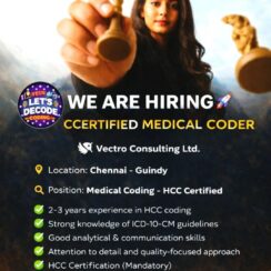 Certified Medical Coder Jobs Chennai | HCC Certified | 2-3 Yrs | Vectro Consulting