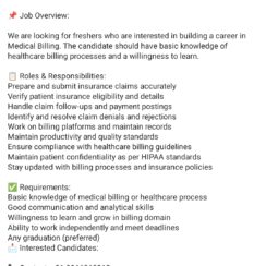 Medical Billing Executive Jobs | Fresher | WFH/WFO | Lionix LLP