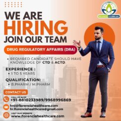 Drug Regulatory Affairs DRA Jobs | Florencia Healthcare | 1-5 Yrs | B.Pharm M.Pharm | CTD ACTD