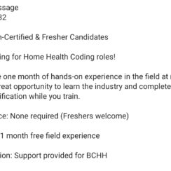Home Health Coding Jobs 2026 | Fresher Non-Certified | 1 Month Free Training | BCHH Certification Support