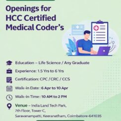 HCC Certified Medical Coder Walk-In Drive | Cotiviti Coimbatore | Apr 6–10