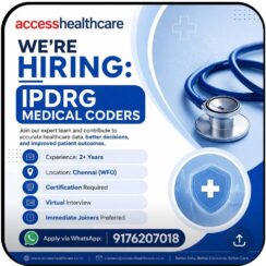 IPDRG Medical Coder Job Opening – Chennai (WFO) | 2+ Years Experience | Virtual Interview