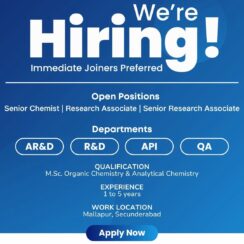 Clearsynth Hiring 2026: Senior Chemist, Research Associate | M.Sc. Organic/Analytical Chemistry | 1–5 Years Exp | Mallapur, Secunderabad