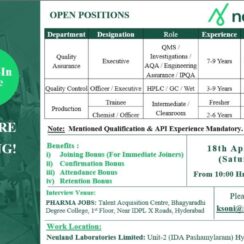API Pharma Jobs 2026 – Quality Assurance, Quality Control & Production Roles | Hyderabad