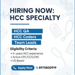 HCC Coding Jobs – QA, Coders, Team Leads (US-Based) – 3+ Yrs Exp – CPC/CCS/CRC Required